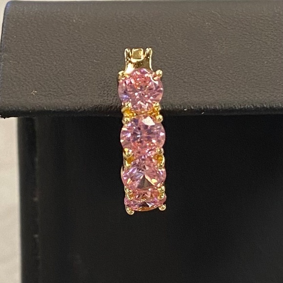 Pink & Gold Jeweled Belly Button Ring - Picture 1 of 1